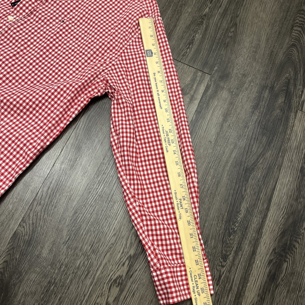 Tommy Hilfiger Mens XXL Classic Fit Button Down Shirt Red White  long sleeve - Picture 6 of 12